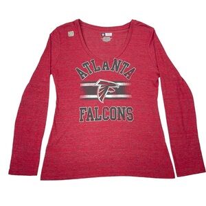 NFL Atlanta Falcons Shirt Womens Large Red Gonzalez 88 Long Sleeve Graphic‎ Tee